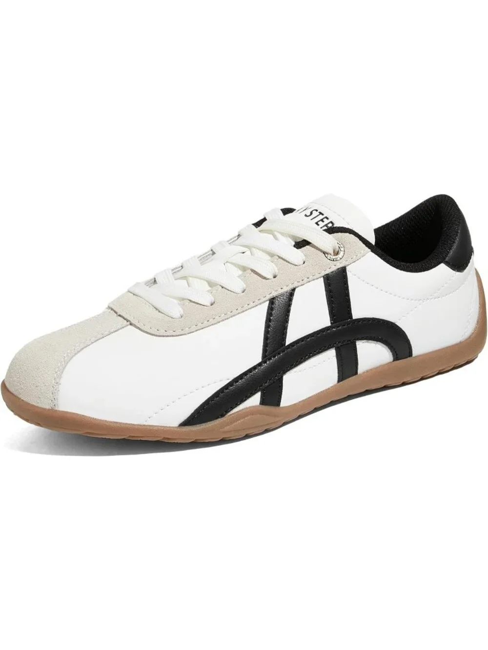 Women's White/Black Lightweight Trendy Fashion Thin Sole Walking Sneakers
